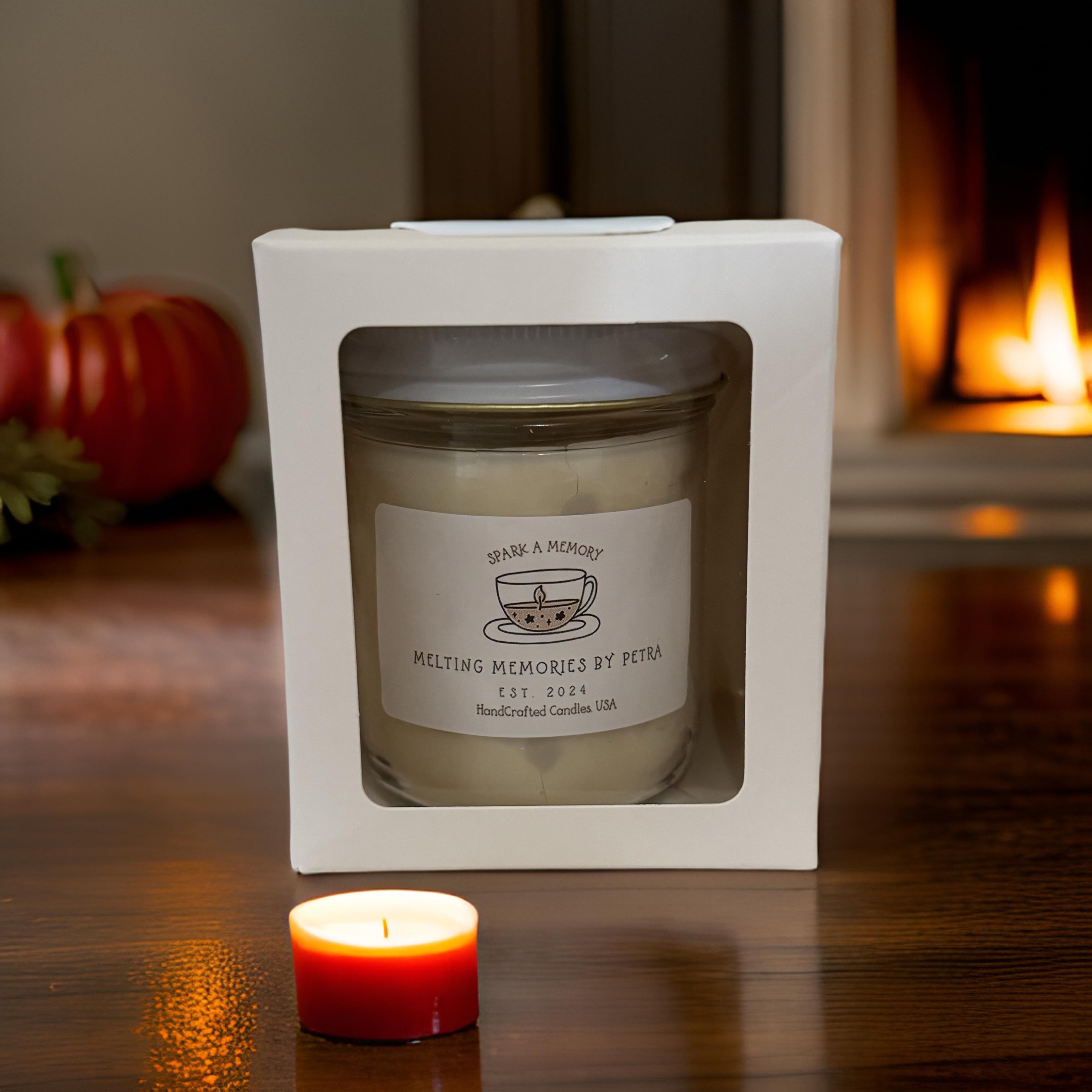 8oz. Jar Soy Candle. - Campfire Marshmallow Scented**