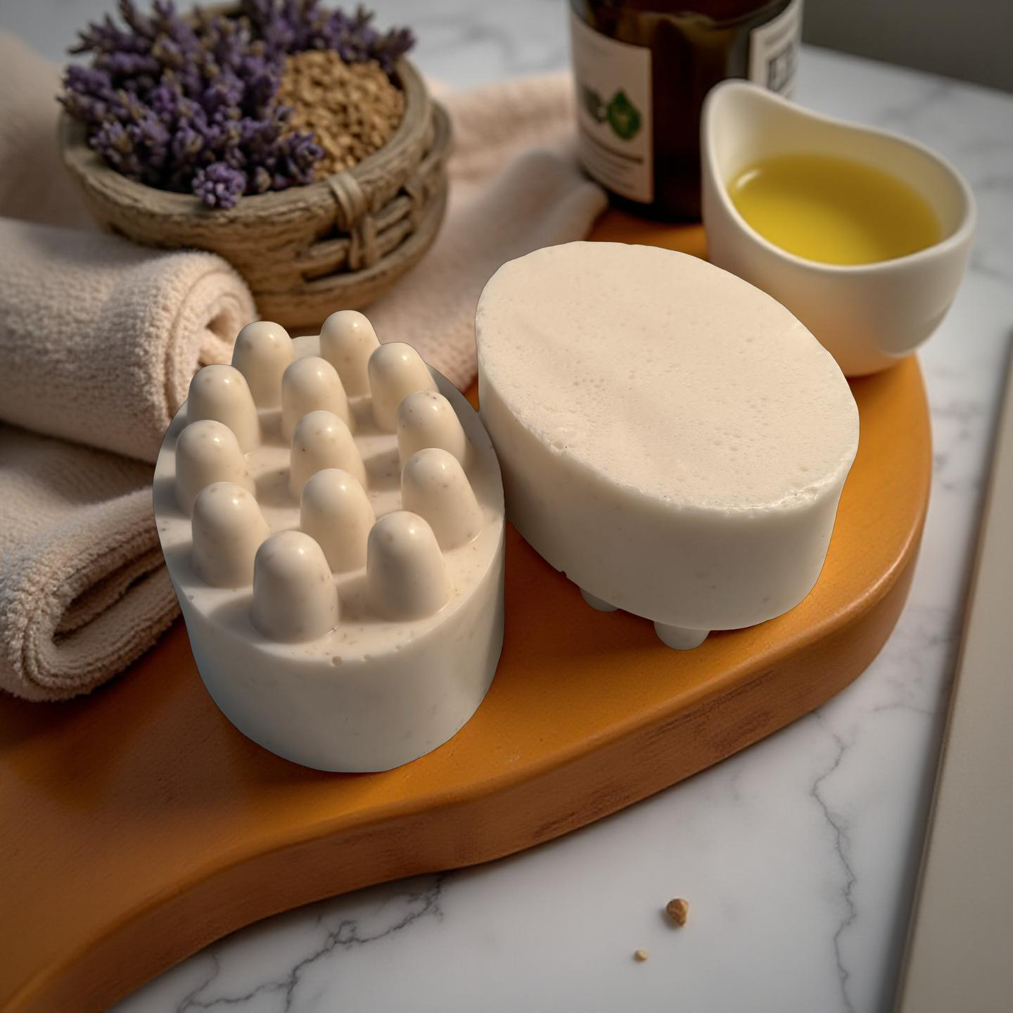 Lavender Infused Oatmeal Shea Butter Massage bar Soap.