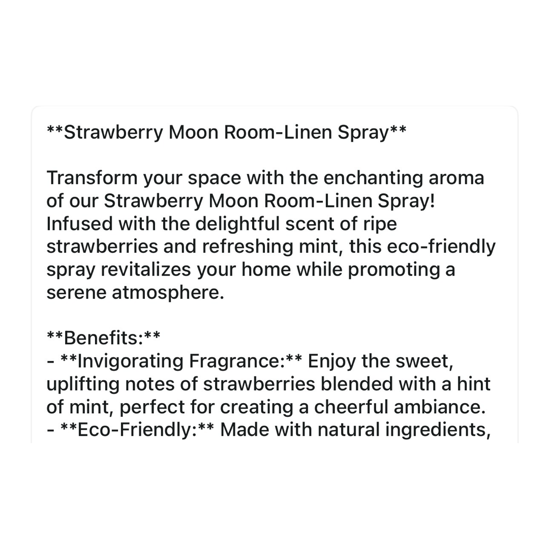 Strawberry Moon Room & Linen Spray.